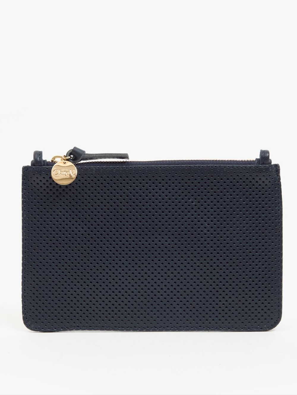 Clare V Margot Wallet Clutch w/ Tabs - Navy Perforated New With Tag NWT